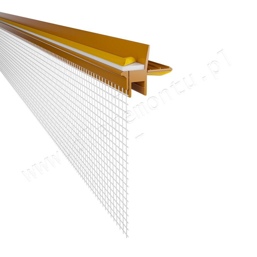 Listwa przyokienna PCV z siatką złoty dąb 250cm